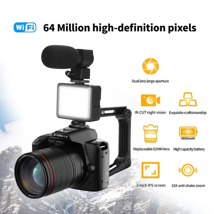 Dual-camera Night Vision 64 Million Pixel High-definition WIFI Digital Camera, Standard Without Memory Card, Standard+Fill Light, Standard+Macroscopic Mirror, Standard+Microphone, Standard+Handheld Bracket, Standard+Light+Lens+Mic+Bracket Dual-camera Night Vision 64 Million Pixel High-definition WIFI Digital Camera, Standard Without Memory Card, Standard+Fill Light, Standard+Macroscopic Mirror, Standard+Microphone, Standard+Handheld Bracket, Standard+Light+Lens+Mic+Bracket